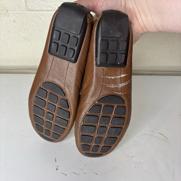 Lauren Ralph Lauren Size 6.5 B Camila Driving Loafer Tan Leather Classic Casual - Picture 9 of 10